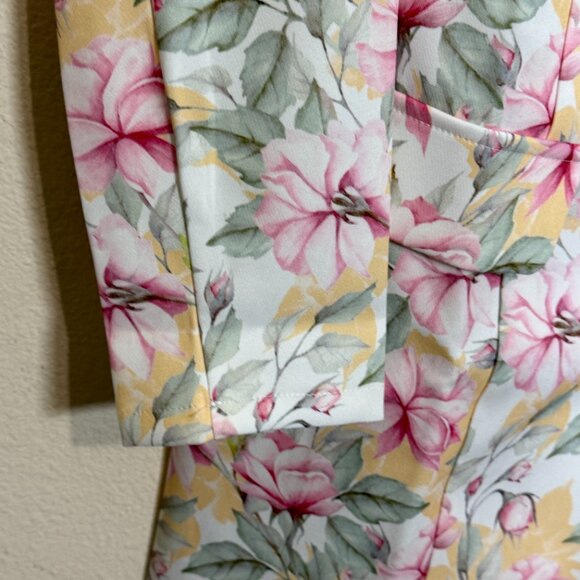 Saint Genies coat Floral trench coat jacket / blazer dress Sz 6 WOMEN USA NEW - Picture 7 of 10